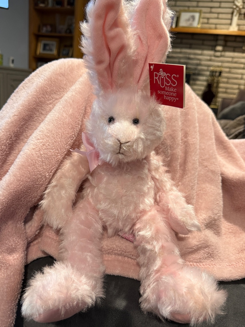 Russ Platinum Pink Bunny Rabbit Plush Stuffed Animal Small 6-14 in 2010 14749